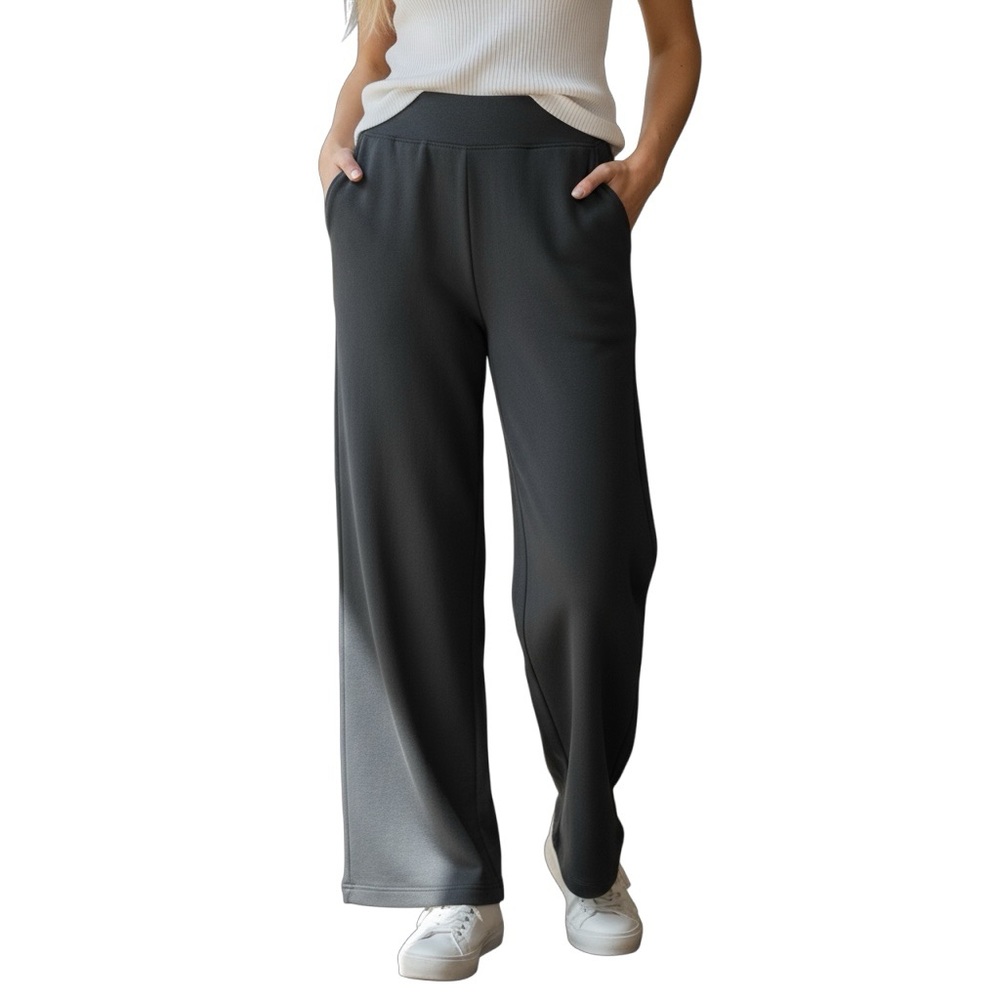 AYR High Hopes Black Wide Leg Pull On Pants Trousers Women’s M Cozy Casual Gift - Picture 3 of 9